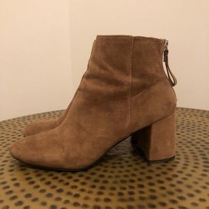 Steve Madden Suede Taupe Booties, US 8.5